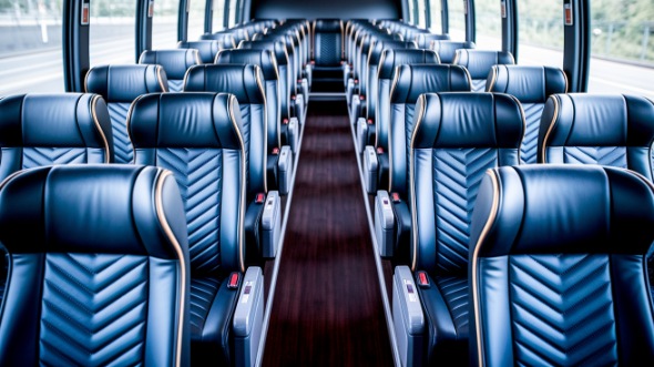 scranton 55 passenger charter bus inside